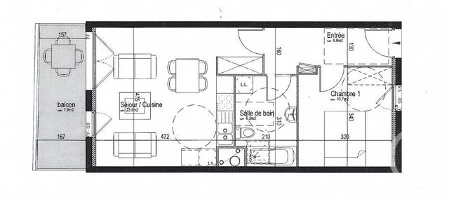 Appartement T3 à vendre - 2 pièces - 50.72 m2 - MONS EN BAROEUL - 59 - NORD-PAS-DE-CALAIS - Century 21 Grands Boulevards
