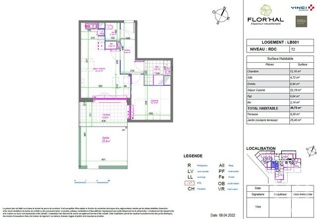 Appartement T2 à vendre - 2 pièces - 48.79 m2 - WASQUEHAL - 59 - NORD-PAS-DE-CALAIS - Century 21 Grands Boulevards
