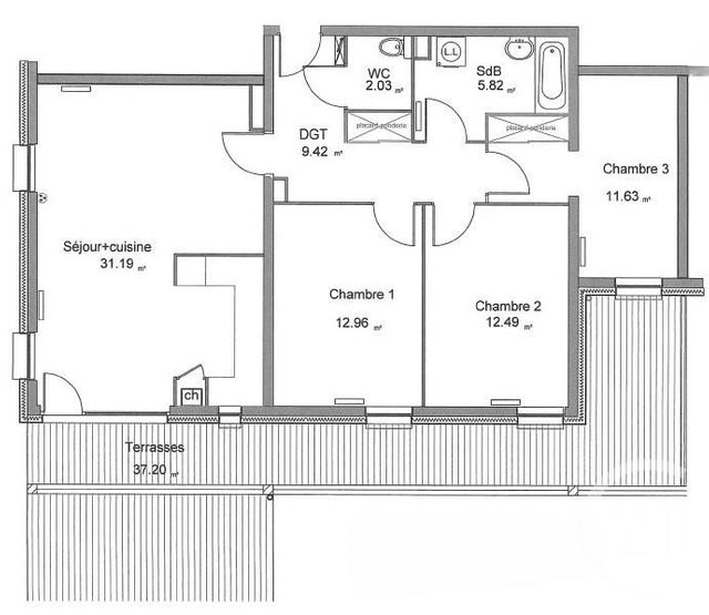 Appartement T4 à vendre - 4 pièces - 84.11 m2 - CROIX - 59 - NORD-PAS-DE-CALAIS - Century 21 Grands Boulevards